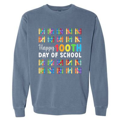 Happy 100th Day Of School Gift 100 Days Of School Garment-Dyed Sweatshirt