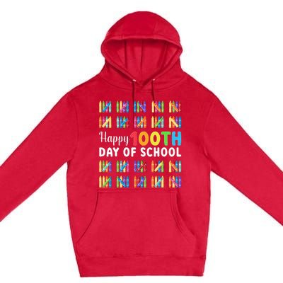 Happy 100th Day Of School Gift 100 Days Of School Premium Pullover Hoodie