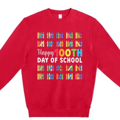 Happy 100th Day Of School Gift 100 Days Of School Premium Crewneck Sweatshirt