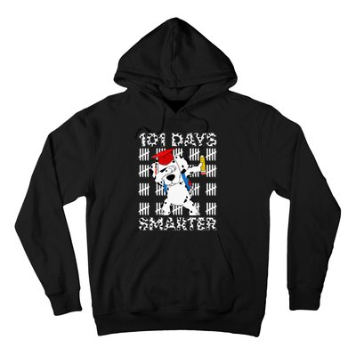 Happy 101 Days School Cute Dog 100 Days Smarter Teacher Hoodie