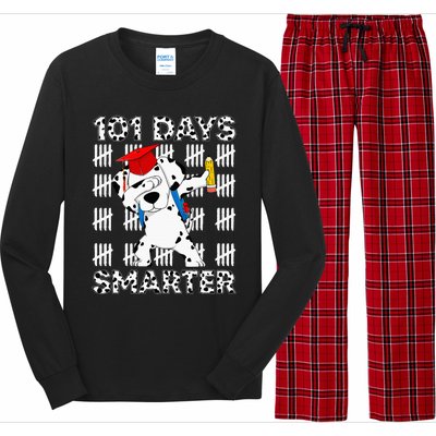 Happy 101 Days School Cute Dog 100 Days Smarter Teacher Long Sleeve Pajama Set