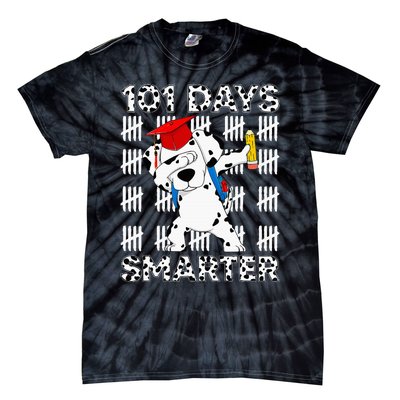 Happy 101 Days School Cute Dog 100 Days Smarter Teacher Tie-Dye T-Shirt