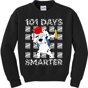 Happy 101 Days School Cute Dog 100 Days Smarter Teacher Kids Sweatshirt