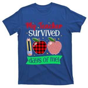 Happy 100th Day Of School My Teacher Survived 100 Days Of Me Gift T-Shirt