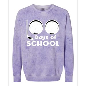 Happy 100 Days Of School Hockey For Teacher And Gift Colorblast Crewneck Sweatshirt