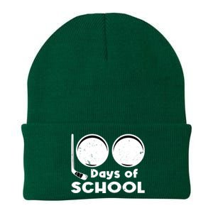 Happy 100 Days Of School Hockey For Teacher And Gift Knit Cap Winter Beanie