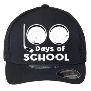 Happy 100 Days Of School Hockey For Teacher And Gift Flexfit Unipanel Trucker Cap