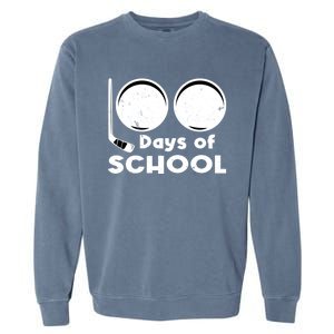 Happy 100 Days Of School Hockey For Teacher And Gift Garment-Dyed Sweatshirt