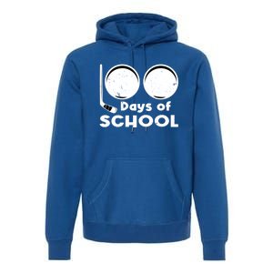 Happy 100 Days Of School Hockey For Teacher And Gift Premium Hoodie