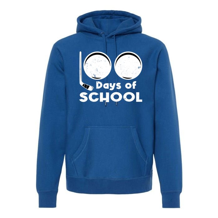 Happy 100 Days Of School Hockey For Teacher And Gift Premium Hoodie