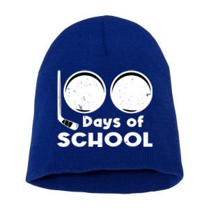 Happy 100 Days Of School Hockey For Teacher And Gift Short Acrylic Beanie