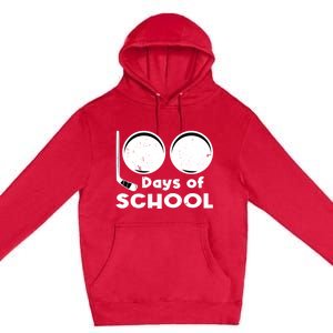 Happy 100 Days Of School Hockey For Teacher And Gift Premium Pullover Hoodie