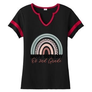 Happy 100 Days Of School 100Th Day Of Second Grade Rainbow Gift Ladies Halftime Notch Neck Tee