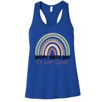 Happy 100 Days Of School 100Th Day Of Second Grade Rainbow Gift Women's Racerback Tank