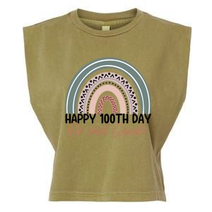 Happy 100 Days Of School 100Th Day Of Second Grade Rainbow Gift Garment-Dyed Women's Muscle Tee