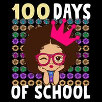 Happy 100 Days Of School Girls Black African Melanin Gift Doggie Tank
