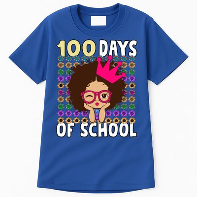 Happy 100 Days Of School Girls Black African Melanin Gift Tall T-Shirt