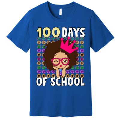 Happy 100 Days Of School Girls Black African Melanin Gift Premium T-Shirt