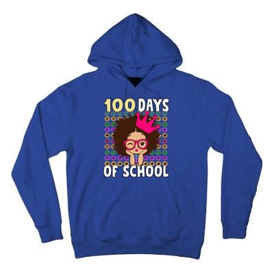 Happy 100 Days Of School Girls Black African Melanin Gift Tall Hoodie