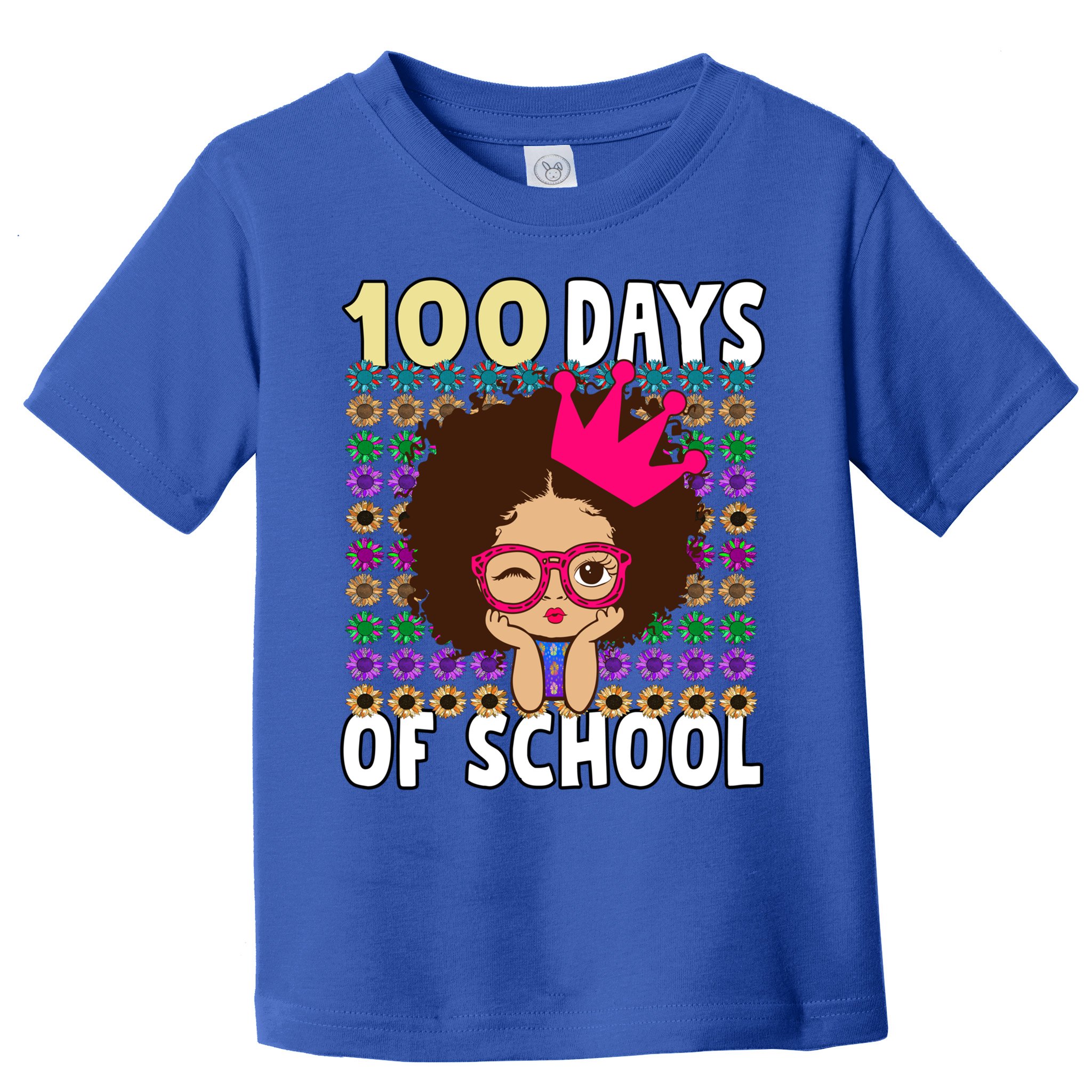 Happy 100 Days Of School Girls Black African Melanin Gift Toddler T-Shirt