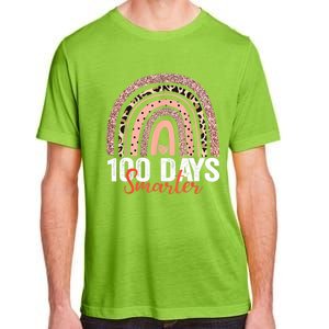 Happy 100th Day Of School Rainbow Leopard 100 Days Smarter Gift Adult ChromaSoft Performance T-Shirt