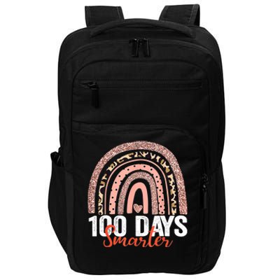 Happy 100th Day Of School Rainbow Leopard 100 Days Smarter Gift Impact Tech Backpack