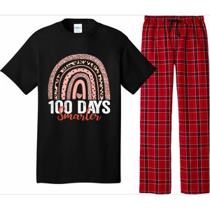 Happy 100th Day Of School Rainbow Leopard 100 Days Smarter Gift Pajama Set