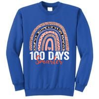 Happy 100th Day Of School Rainbow Leopard 100 Days Smarter Gift Sweatshirt