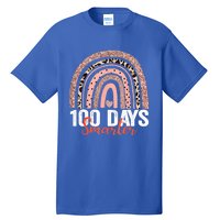 Happy 100th Day Of School Rainbow Leopard 100 Days Smarter Gift Tall T-Shirt