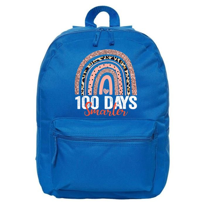 Happy 100th Day Of School Rainbow Leopard 100 Days Smarter Gift 16 in Basic Backpack