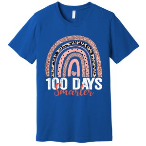 Happy 100th Day Of School Rainbow Leopard 100 Days Smarter Gift Premium T-Shirt