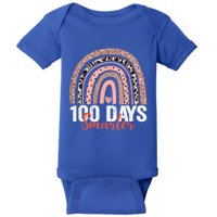 Happy 100th Day Of School Rainbow Leopard 100 Days Smarter Gift Baby Bodysuit