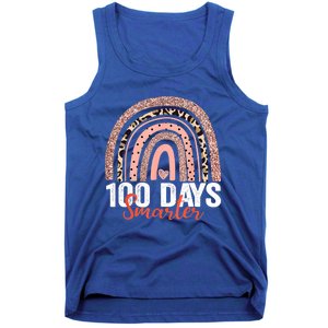 Happy 100th Day Of School Rainbow Leopard 100 Days Smarter Gift Tank Top