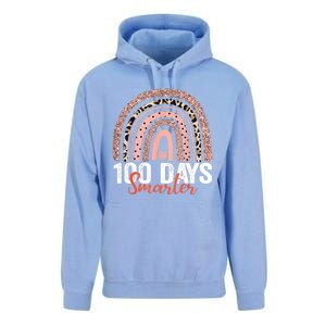 Happy 100th Day Of School Rainbow Leopard 100 Days Smarter Gift Unisex Surf Hoodie