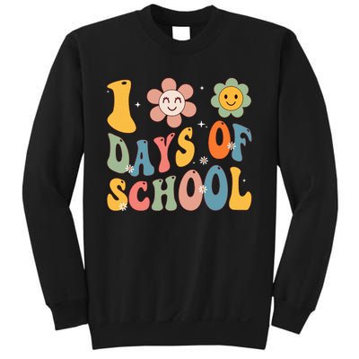 Happy 100th Day Of School Groovy 100 Days Of School Teacher Sweatshirt