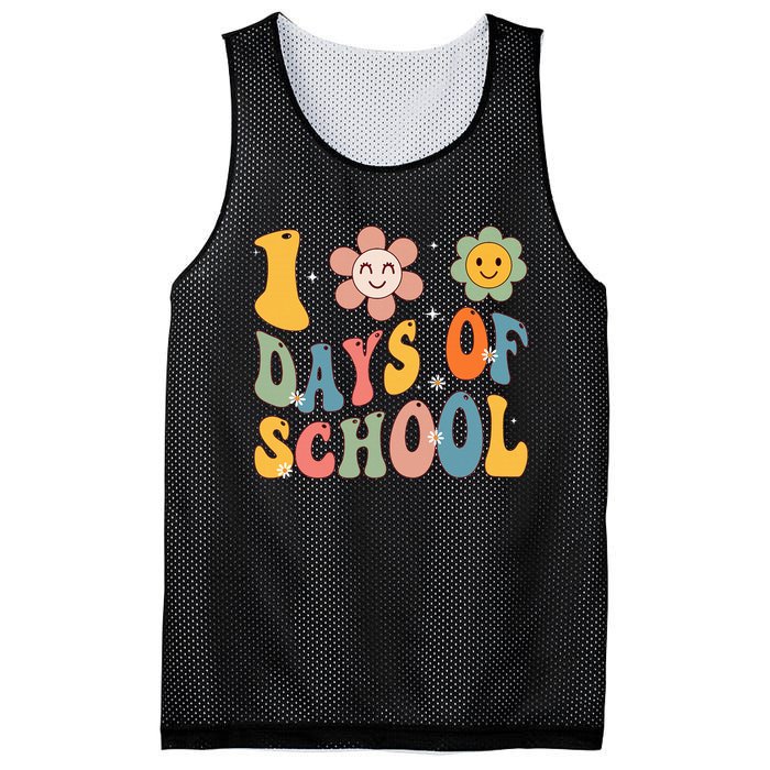 Happy 100th Day Of School Groovy 100 Days Of School Teacher Mesh Reversible Basketball Jersey Tank