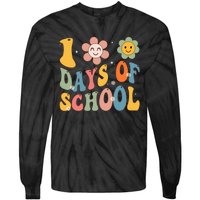 Happy 100th Day Of School Groovy 100 Days Of School Teacher Tie-Dye Long Sleeve Shirt