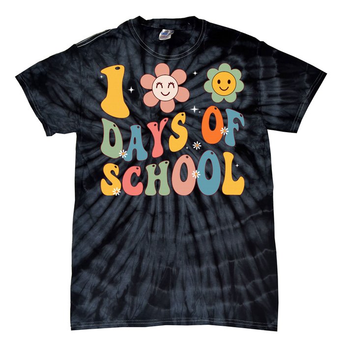 Happy 100th Day Of School Groovy 100 Days Of School Teacher Tie-Dye T-Shirt