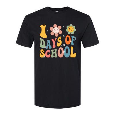 Happy 100th Day Of School Groovy 100 Days Of School Teacher Softstyle CVC T-Shirt