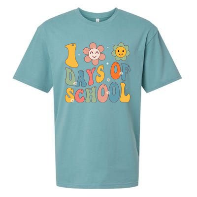 Happy 100th Day Of School Groovy 100 Days Of School Teacher Sueded Cloud Jersey T-Shirt