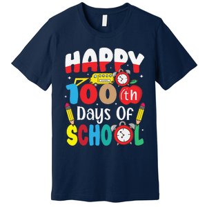 Happy 100th Day Of School Tie Dye Rainbow 100 Days Smarter Premium T-Shirt