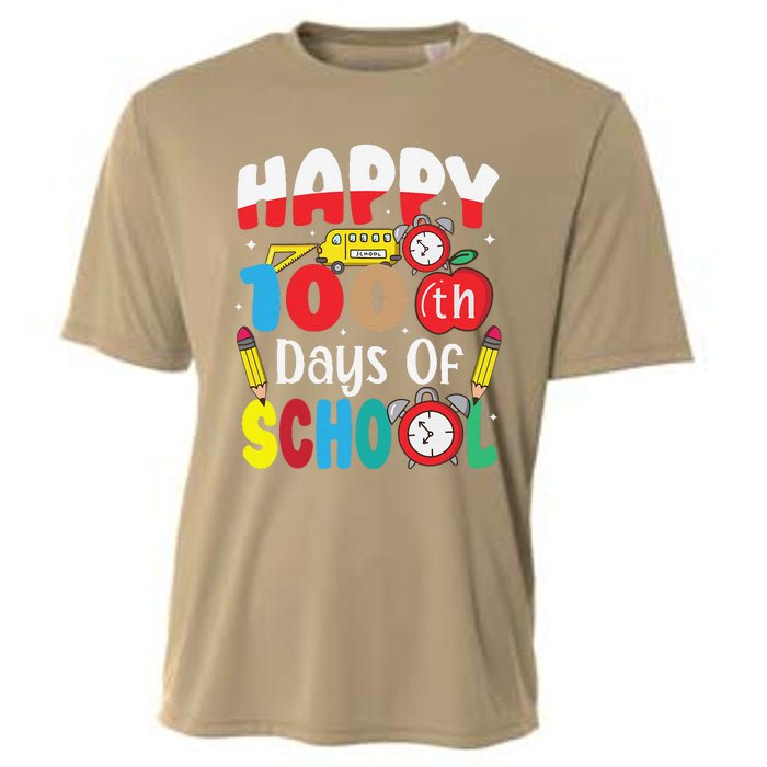 Happy 100th Day Of School Tie Dye Rainbow 100 Days Smarter Cooling Performance Crew T-Shirt