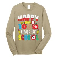 Happy 100th Day Of School Tie Dye Rainbow 100 Days Smarter Long Sleeve Shirt