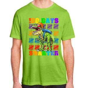 Happy 100th Day Of School Meaningful Gift Dino Trex 100 Days Smarter Great Gift Adult ChromaSoft Performance T-Shirt