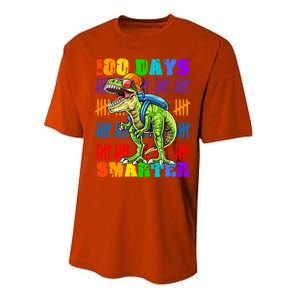 Happy 100th Day Of School Meaningful Gift Dino Trex 100 Days Smarter Great Gift Performance Sprint T-Shirt