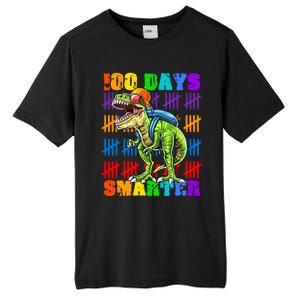 Happy 100th Day Of School Meaningful Gift Dino Trex 100 Days Smarter Great Gift Tall Fusion ChromaSoft Performance T-Shirt