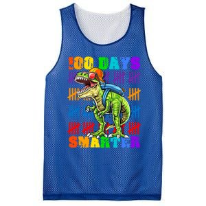 Happy 100th Day Of School Meaningful Gift Dino Trex 100 Days Smarter Great Gift Mesh Reversible Basketball Jersey Tank