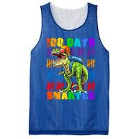 Happy 100th Day Of School Meaningful Gift Dino Trex 100 Days Smarter Great Gift Mesh Reversible Basketball Jersey Tank