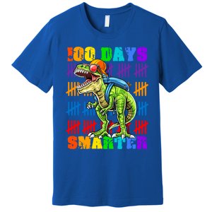 Happy 100th Day Of School Meaningful Gift Dino Trex 100 Days Smarter Great Gift Premium T-Shirt