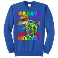 Happy 100th Day Of School Meaningful Gift Dino Trex 100 Days Smarter Great Gift Tall Sweatshirt